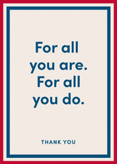 Thank You For All You Do Greeting Card